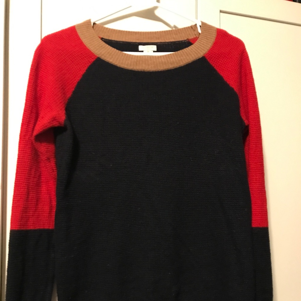 Color Block JCrew Waffle Sweater